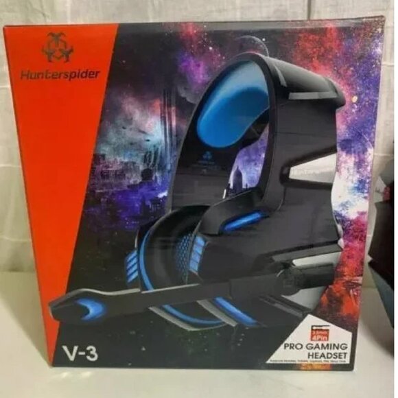 Hunterspider V-3 Pro Gaming Headset - Blue, Light up headset - Picture 1 of 3